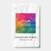 従業員の写真ロゴ名とタイトルモダンID バッジ (裏面)