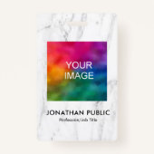 従業員の写真ロゴ名とタイトルモダンID バッジ (正面)