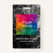 従業員の写真ロゴ名とタイトルモダンID バッジ (正面)