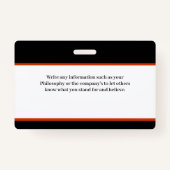 従業員の写真ロゴ名IDカスタム バッジ (裏面)