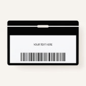 従業員の写真ロゴ文字とベアコードテンプレート バッジ (裏面)