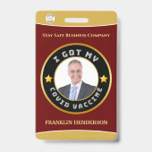 従業員の写真ロゴCovid予防接種されたカスタムバッジ バッジ (裏面)