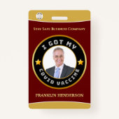 従業員の写真ロゴCovid予防接種されたカスタムバッジ バッジ (正面)