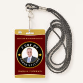 従業員の写真ロゴCovid予防接種されたカスタムバッジ バッジ (正面ランヤード)