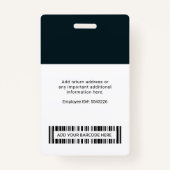 従業員の写真会社のロゴ、バーコード名前をカスタムする バッジ (裏面)