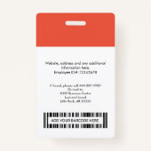 従業員の写真名バッジカスタムバーコードロゴ バッジ (裏面)