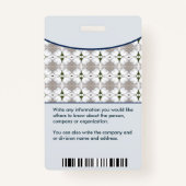 従業員の写真名バーコードロゴカスタムID バッジ (裏面)