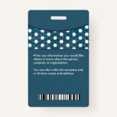 従業員の写真名バーコードロゴカスタムID バッジ (裏面)