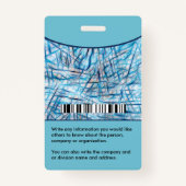 従業員の写真名バーコードロゴ バッジ (裏面)