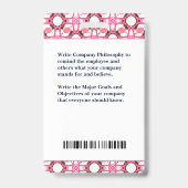 従業員の写真名バーコードロゴID バッジ (裏面)