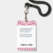 従業員の写真名バーコードロゴID バッジ (ストラップ付き裏面)