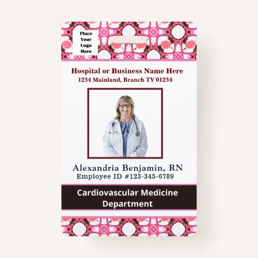 従業員の写真名バーコードロゴID バッジ (正面)