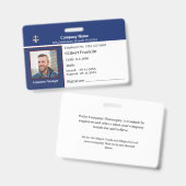 従業員の写真名ビジネスロゴのカスタム バッジ (正面＆裏面)