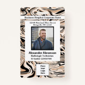 従業員の写真名ロゴバーコードカスタムバッジ バッジ (正面)