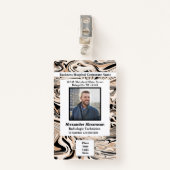 従業員の写真名ロゴバーコードカスタムバッジ バッジ (正面クリップ)