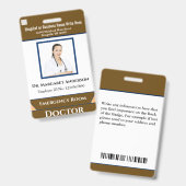 従業員の写真名ロゴバーコードカスタム バッジ (Front & Back)