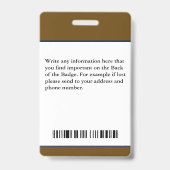 従業員の写真名ロゴバーコードカスタム バッジ (Back)