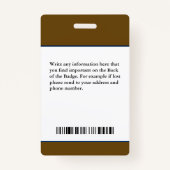 従業員の写真名ロゴバーコードカスタム バッジ (裏面)