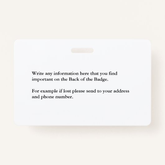 従業員の写真名ロゴバーコードカスタム バッジ (裏面)