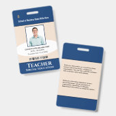 従業員の写真名ロゴバーコードカスタム バッジ (表裏)