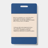 従業員の写真名ロゴバーコードカスタム バッジ (裏面)