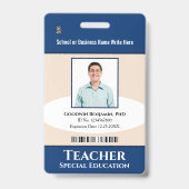 従業員の写真名ロゴバーコードカスタム バッジ (表面)