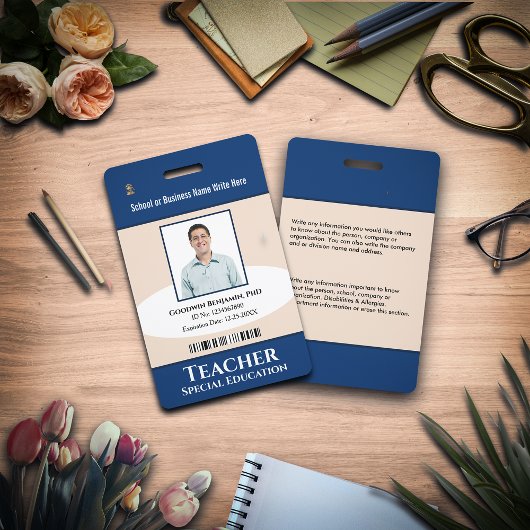 従業員の写真名ロゴバーコードカスタム バッジ