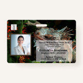 従業員の写真名ロゴバーコードビジネスバッジ バッジ (正面)