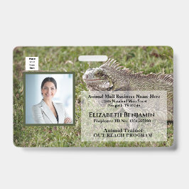 従業員の写真名ロゴバーコードビジネス バッジ