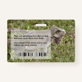 従業員の写真名ロゴバーコードビジネス バッジ (裏面)