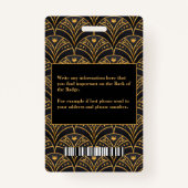 従業員の写真名ロゴバーコードビジネス バッジ (裏面)