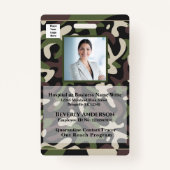 従業員の写真名ロゴバーコードビジネス バッジ (正面)