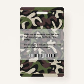 従業員の写真名ロゴバーコードビジネス バッジ (裏面)