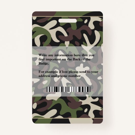 従業員の写真名ロゴバーコードビジネス バッジ (裏面)