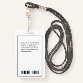 従業員の写真名ロゴバーコードモダンID バッジ (裏面ランヤード)