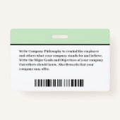 従業員の写真名ロゴバーコードIDカードカスタム バッジ (裏面)