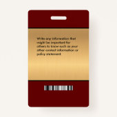 従業員の写真名ロゴバーコードIDカードカスタム バッジ (裏面)