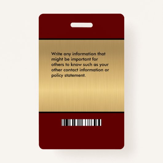 従業員の写真名ロゴバーコードIDカードカスタム バッジ (裏面)