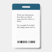 従業員の写真名ロゴバーコードIDカードカスタム バッジ (裏面)