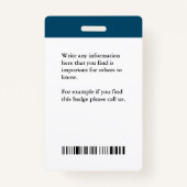 従業員の写真名ロゴバーコードIDカードカスタム バッジ (裏面)