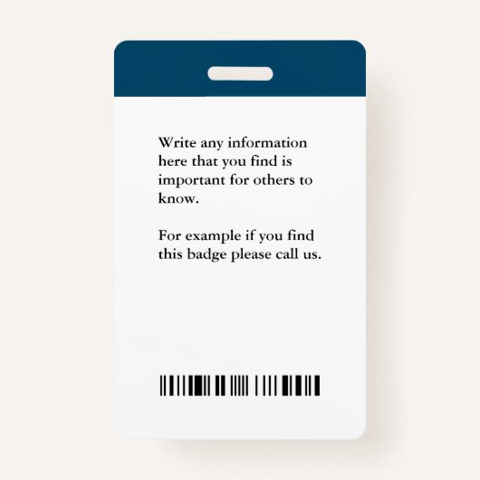 従業員の写真名ロゴバーコードIDカードカスタム バッジ (裏面)