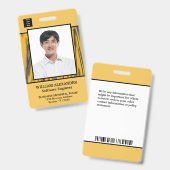 従業員の写真名ロゴバーコードIDカードカスタム バッジ (表裏)