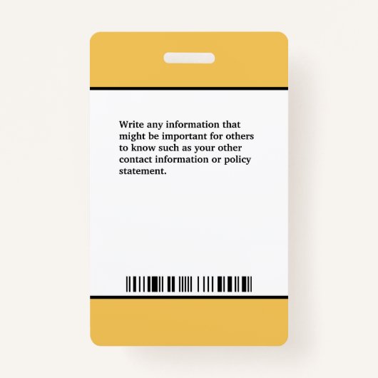 従業員の写真名ロゴバーコードIDカードカスタム バッジ (裏面)