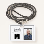 従業員の写真名ロゴバーコードIDパーソナライズ バッジ (正面ランヤード)