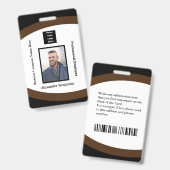従業員の写真名ロゴバーコードID カスタム バッジ (正面＆裏面)