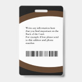 従業員の写真名ロゴバーコードID カスタム バッジ (裏面)