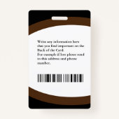 従業員の写真名ロゴバーコードID カスタム バッジ (裏面)