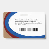 従業員の写真名ロゴバーコードID カスタム バッジ (裏面)