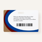 従業員の写真名ロゴバーコードID カスタム バッジ (裏面)