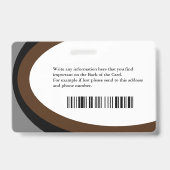 従業員の写真名ロゴバーコードID カスタム バッジ (裏面)